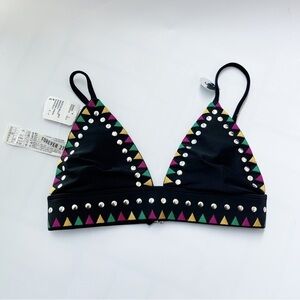 FOREVER 21 Black Triangle Bikini Swim Top Size S
